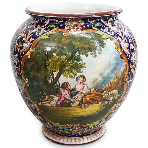 ITALIAN CERAMIC GARDEN POTDESCRIPTION: