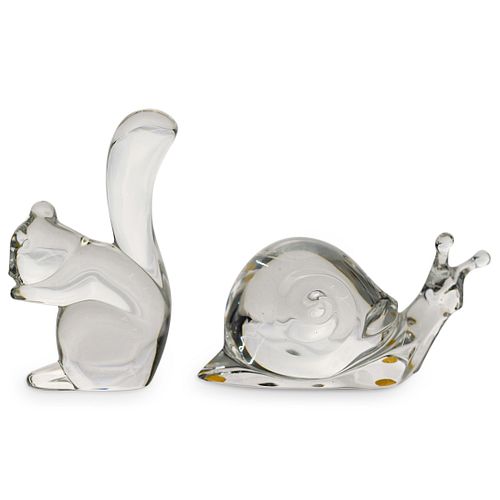  2 PC BACCARAT CRYSTAL ANIMAL 38dee1