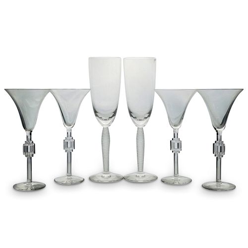  6 PC LALIQUE CRYSTAL STEMWAREDESCRIPTION  38deea