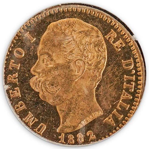1882 ITALIAN 20 LIRE GOLD COINDESCRIPTION  38df1d