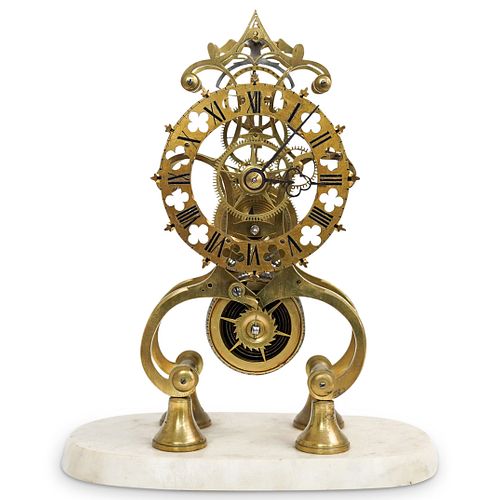 VICTORIAN BRASS SKELETON CLOCKDESCRIPTION: