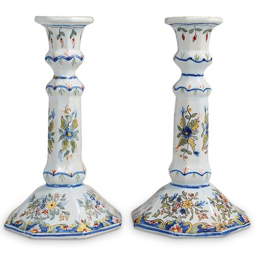 FRENCH HAND PAINTED PORCELAIN CANDLE 38e006