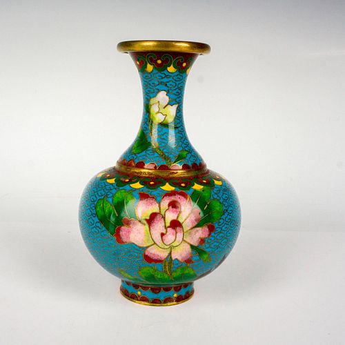 CHINESE CLOISONNE FLORAL VASEA 38e030