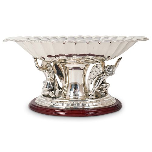 SILVER PLATED CENTERPIECE CHERUBS FRUIT