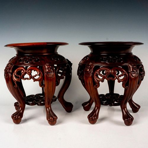 PAIR OF ORNATE ORIENTAL CARVED