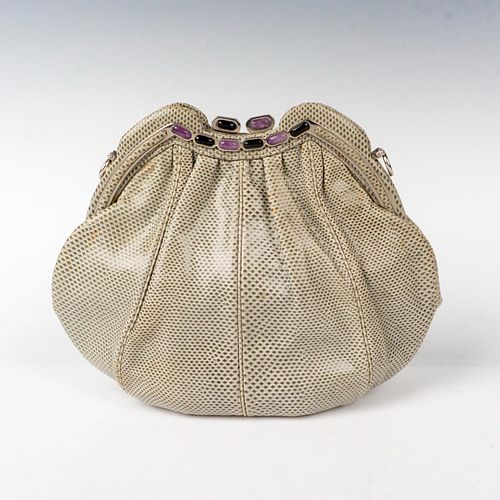 JUDITH LEIBER LIZARD SKIN CLUTCH PURSEClassy