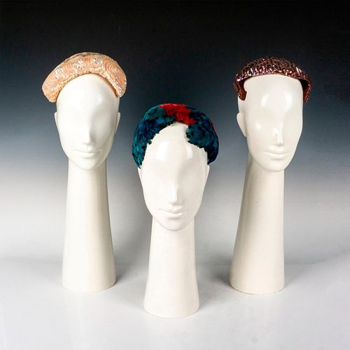 3PC VINTAGE WOMENS DRESS HATS, SEQUIN