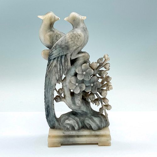 CHINESE CARVED SOAPSTONE BIRDS