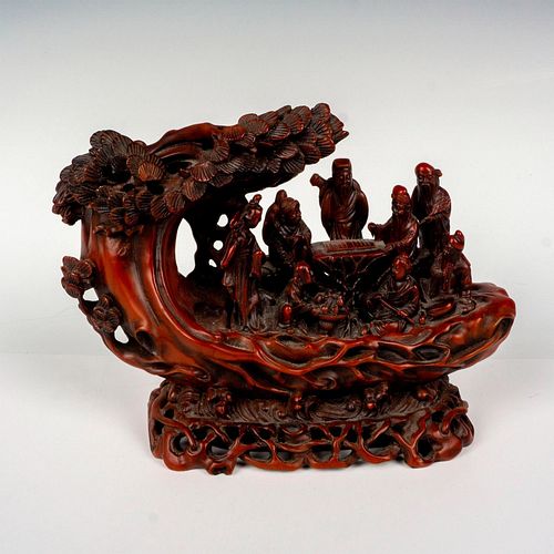 VINTAGE CHINESE RED RESIN SCULPTURE