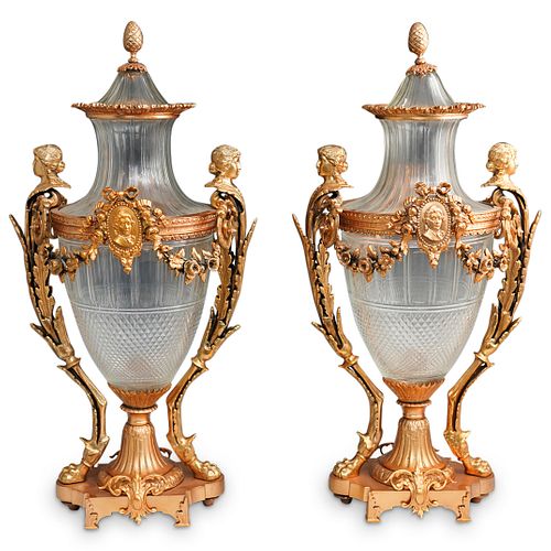 PAIR OF BACCARAT CRYSTAL AND GILT 38e1cd