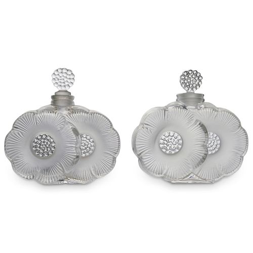  2 PC LALIQUE DEUX FLEURS PERFUME 38e1fc