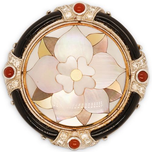 14K GOLD MOTHER OF PEARL CORAL 38e1f4