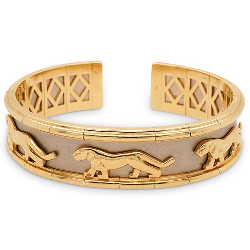 CARTIER STYLE 14K GOLD PANTHERE 38e1f6