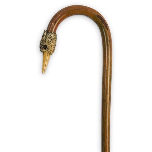 BONE CARVED BIRD WALKING STICKDESCRIPTION: