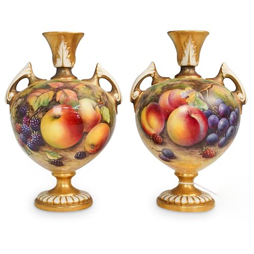 PAIR OF ROYAL WORCESTER AMPHORASDESCRIPTION: