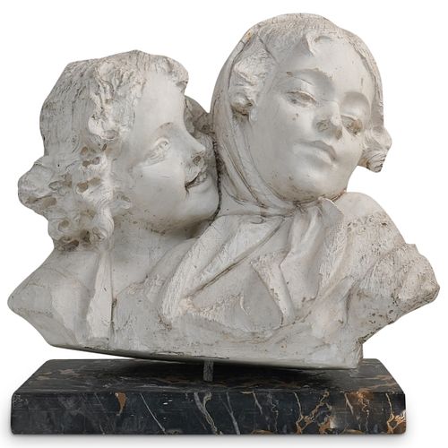 STONE CARVED "MOTHER WITH CHILD"