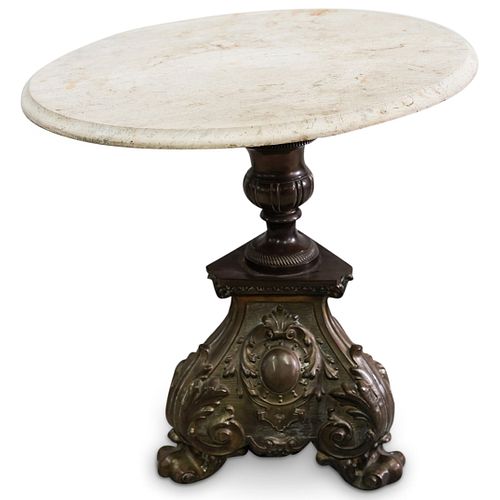 ORNATE MARBLE ACCENT TABLEDESCRIPTION  38e2a0