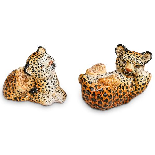  2PC VINTAGE ITALIAN CERAMIC LEOPARDSDESCRIPTION  38e2ca