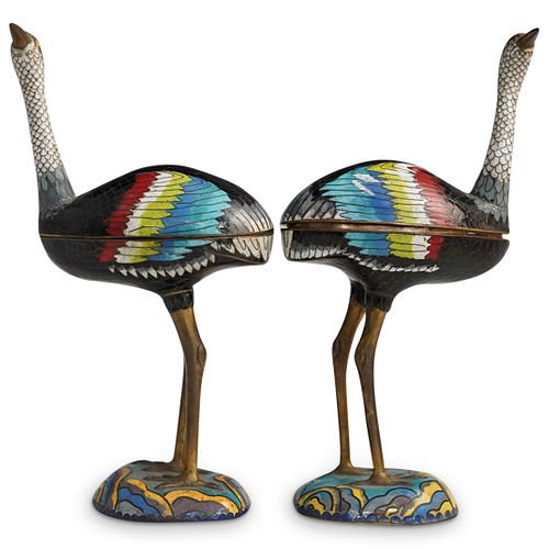 (2 PC) CHINESE CLOISONNE & GILT BRONZE