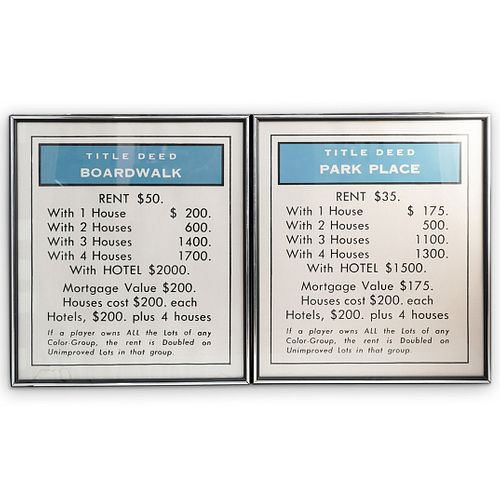 (2PC) MONOPOLY BOARD GAME LITHOGRAPHSDESCRIPTION: