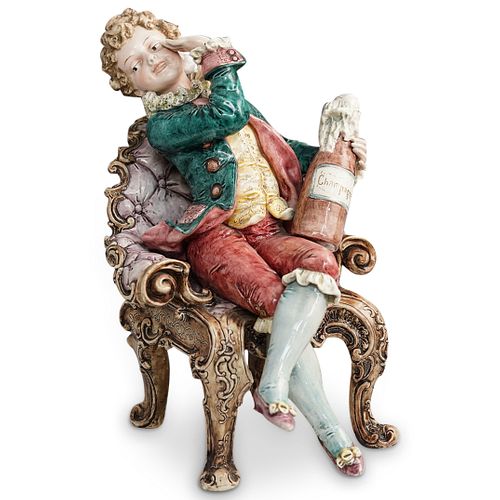 LARGE MAJOLICA PORCELAIN FIGUREDESCRIPTION  38e35a