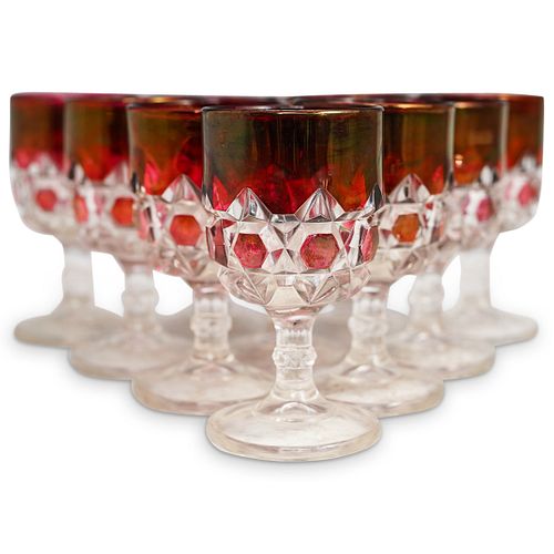 (10PC) PAINTED GLASS GOBLET SETDESCRIPTION: