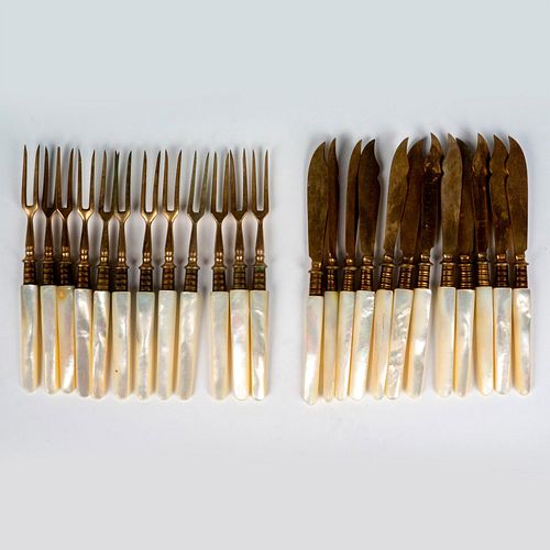 24PC MOTHER OF PEARL CHEESE FORK