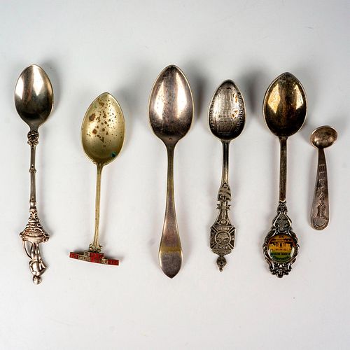 6PC SILVER-PLATED COLLECTIBLE SPOONSAn