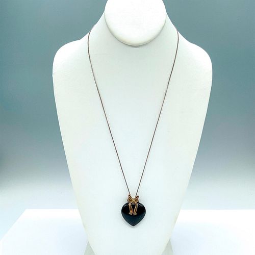 STERLING SILVER AND ONYX HEART 38e430