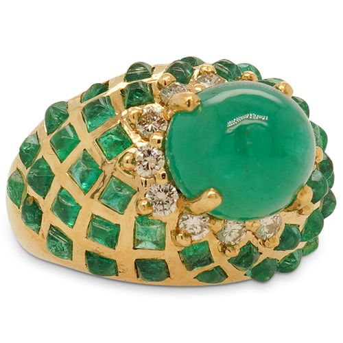 LEVIAN 18K, EMERALD AND DIAMOND