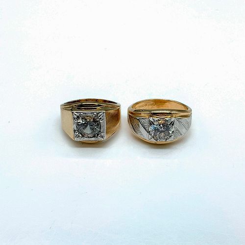 2PC MEN S FLASHY 14K GOLD PLATED 38e491