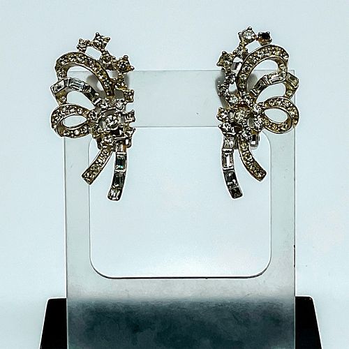 VINTAGE CLEAR RHINESTONE AND SILVER