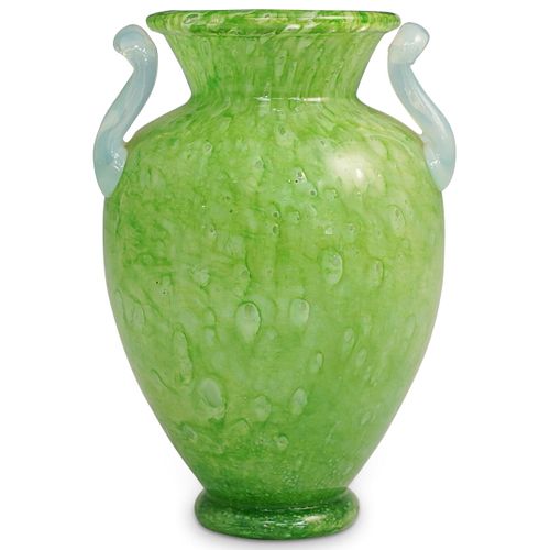 STEUBEN MOSS GREEN CLUTHRA VASE