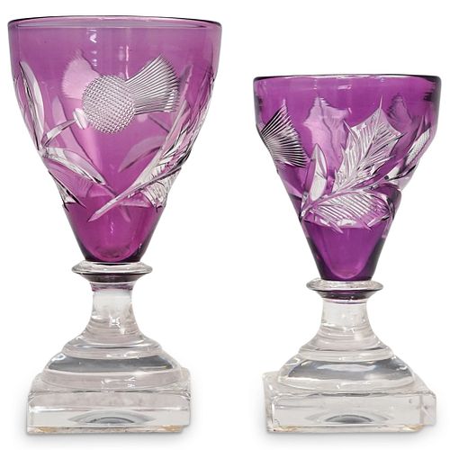 (2PC) STEUBEN AMETHYST THISTLE