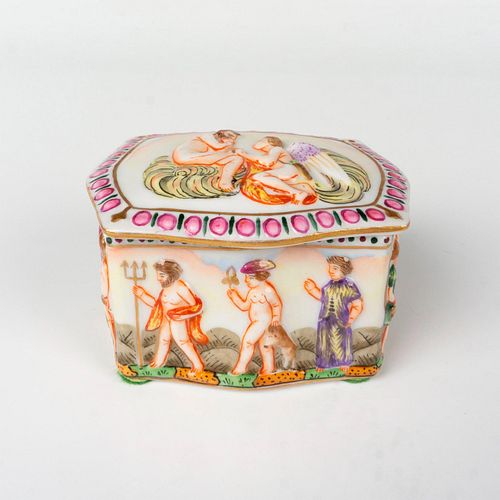 CAPODIMONTE PORCELAIN LIDDED TRINKET 38e598