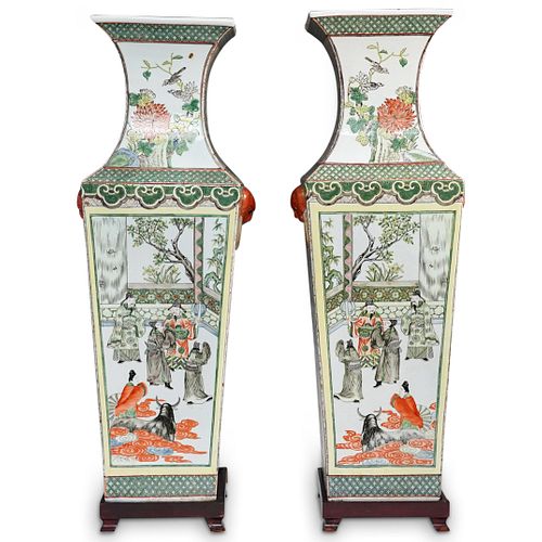 PAIR OF CHINESE FAMILLE VERTE FACETED 38e5bc