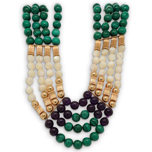 14K SEMI-PRECIOUS STONE BEADED