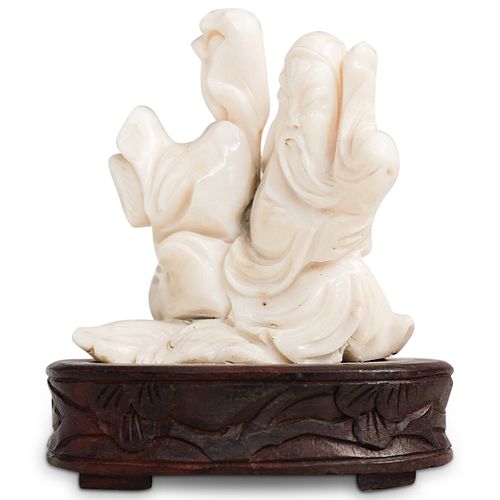 CHINESE ANTIQUE WHITE CORAL FIGURINEDESCRIPTION: