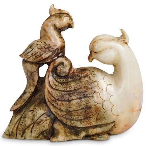 CHINESE WHITE JADE PHOENIX FIGURINEDESCRIPTION: