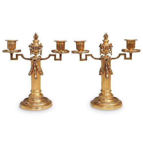 PAIR OF GILT BRONZE CANDELABRASDESCRIPTION  38e64c