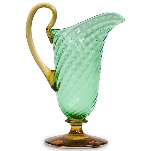 STEUBEN RIBBED POMONA GREEN GLASS 38e66b