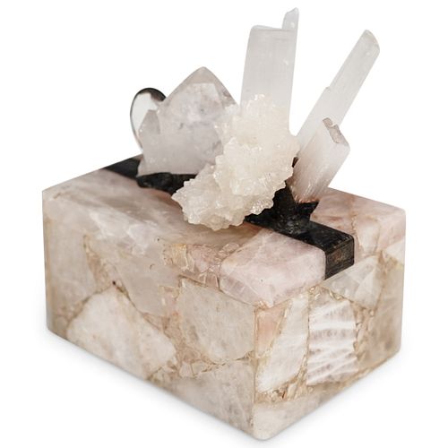 ALABASTER AND QUARTZ CRYSTAL STONE