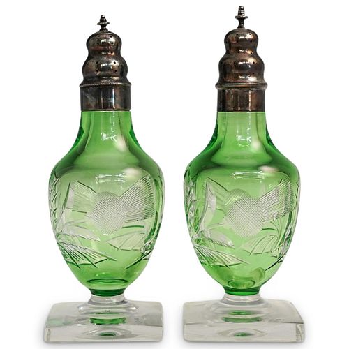 (2PC) GREEN SALT AND PEPPER "THISTLE"