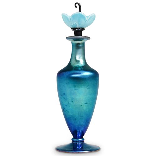 STEUBEN BLUE AURENE PERFUME BOTTLEDESCRIPTION: