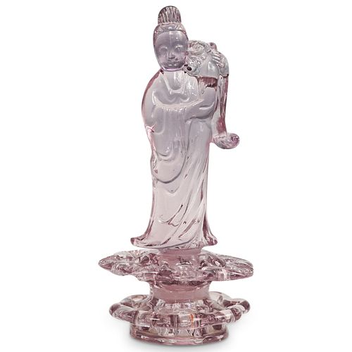 STEUBEN AMETHYST QUAN YIN FIGURE INSERT