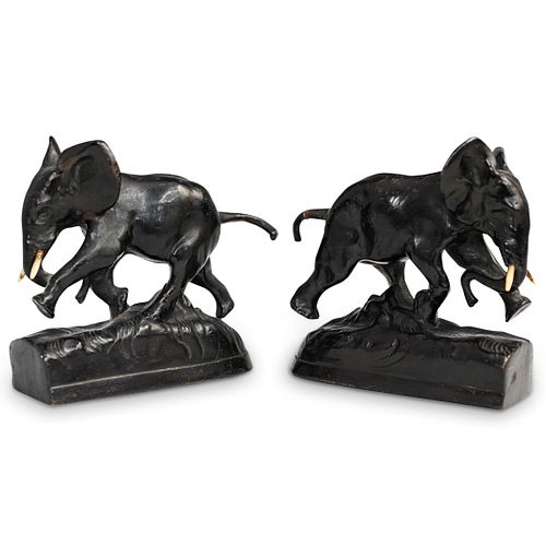 PAIR OF SMALL ELEPHANT BOOKENDSDESCRIPTION  38e6d7