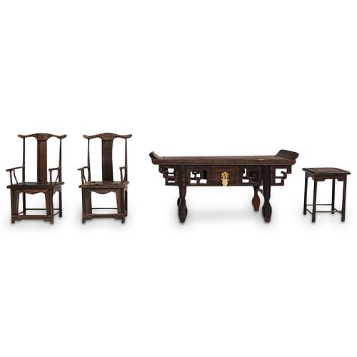 (4 PC) CHINESE MINIATURE WOODEN FURNITURE