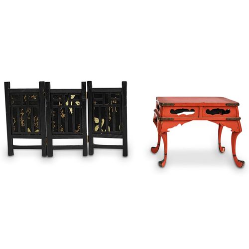  2 PC CHINESE MINIATURE FURNITURE 38e6e2