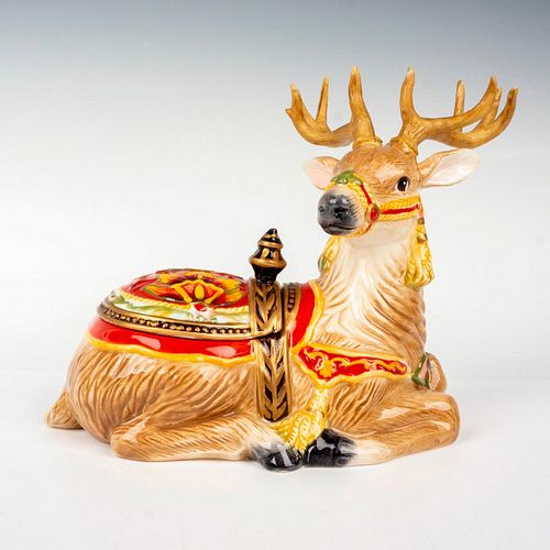 FITZ AND FLOYD DAMASK HOLIDAY REINDEER