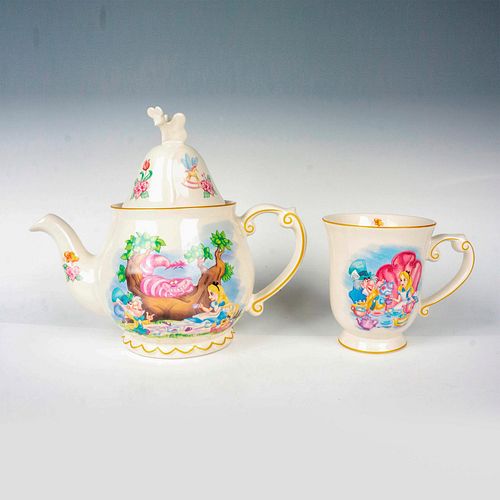 2PC DISNEY PORCELAIN TEAPOT AND